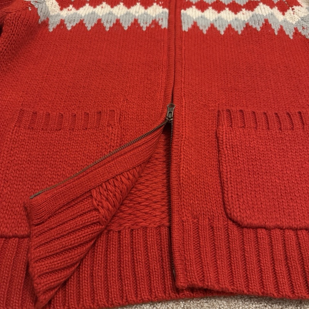 Alpine Design Zip Cardigan Mens Large Red Mountain Peak Wool Blend Sweater NEW - Picture 10 of 15